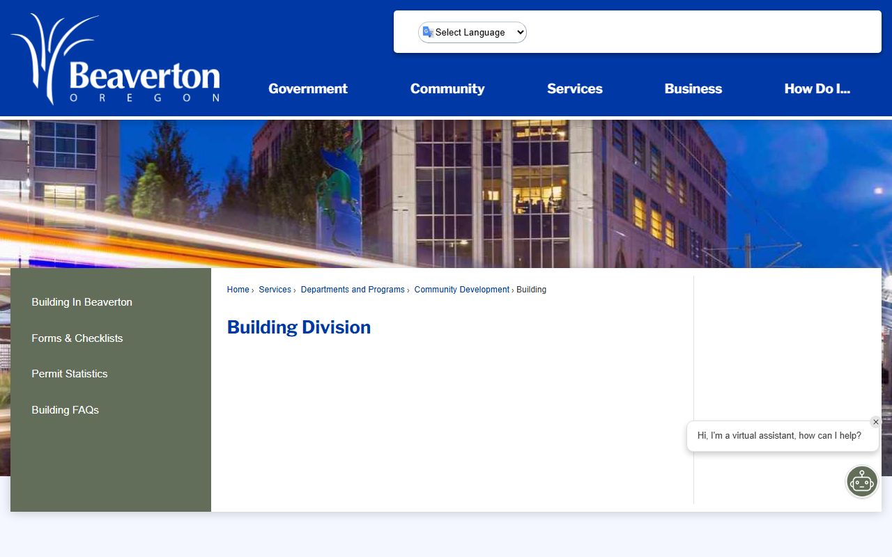 Beaverton Building Division permit and inspection records