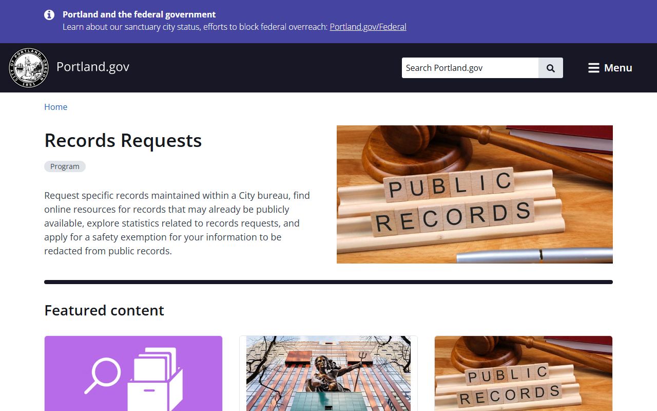 Portland public records request online portal