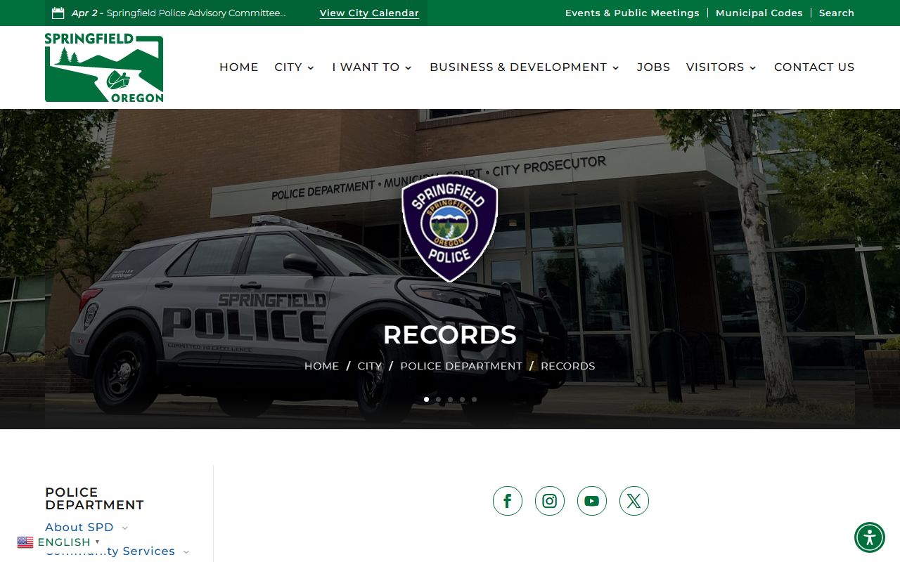 Springfield Police records request information