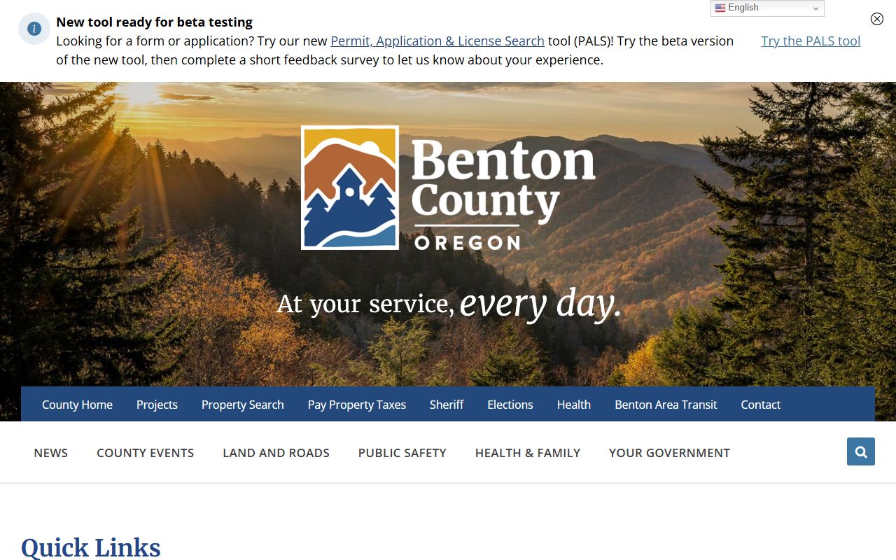 Benton County public records Sheriff's Office page