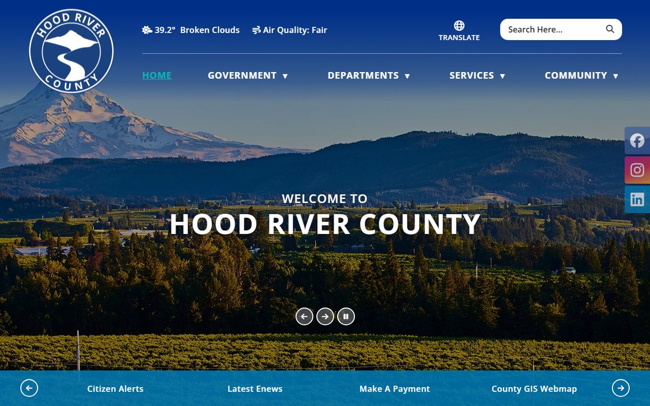Hood River County assessor property records page