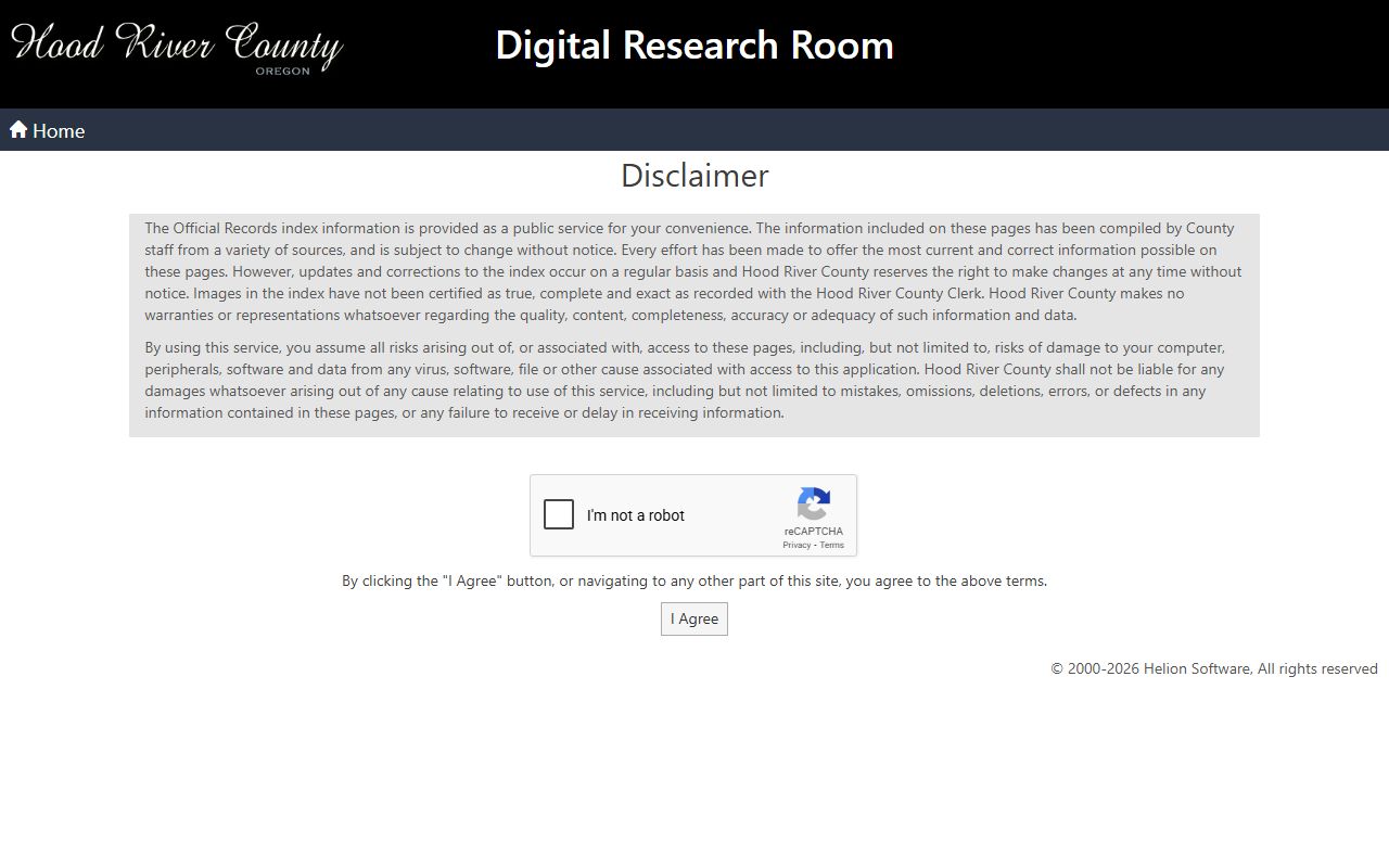 Hood River County clerk recorder Digital Research Room for public records
