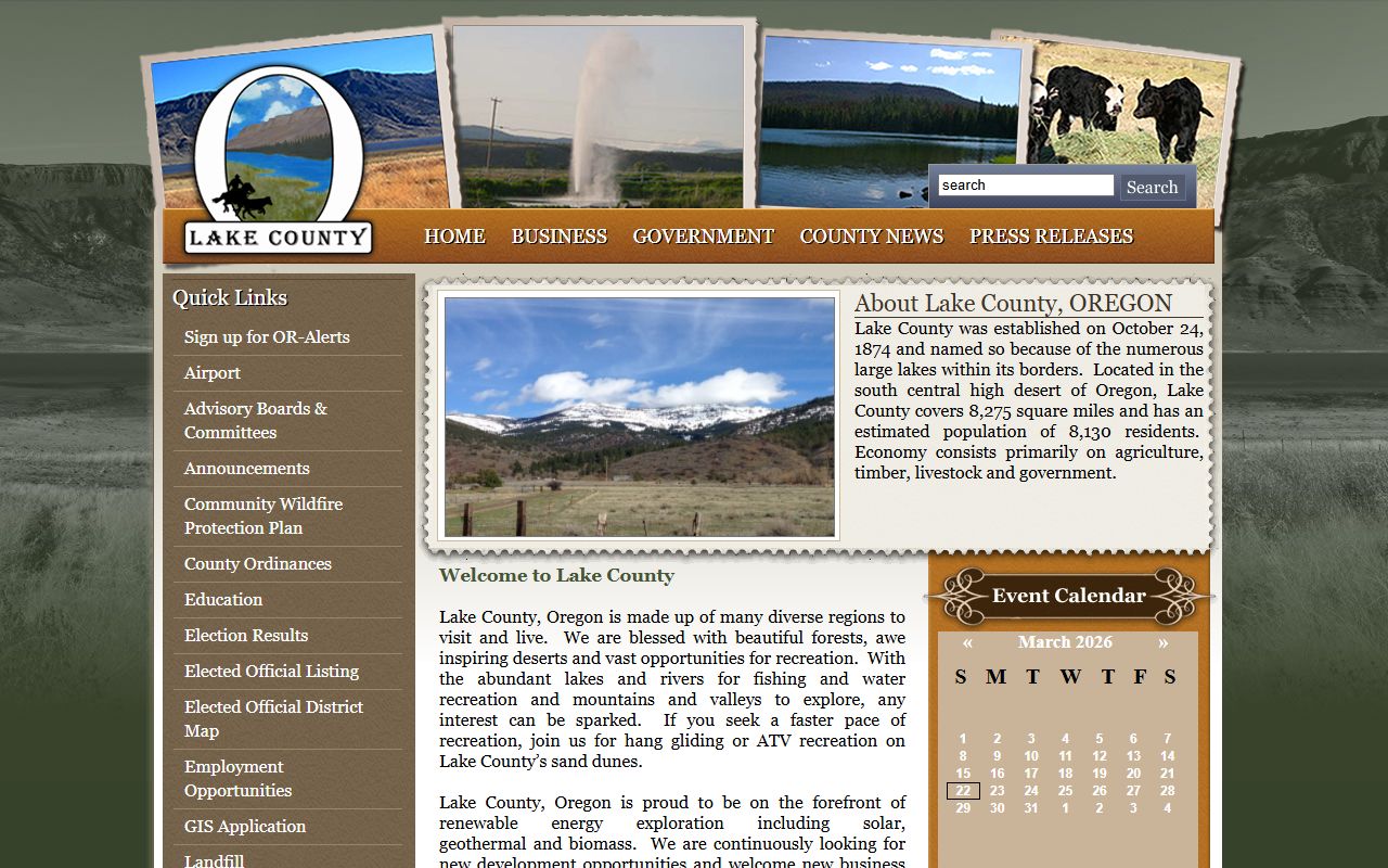 Lake County Assessor property records page