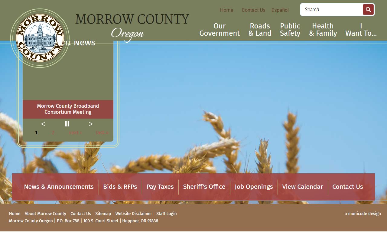 Morrow County Assessor office for public records