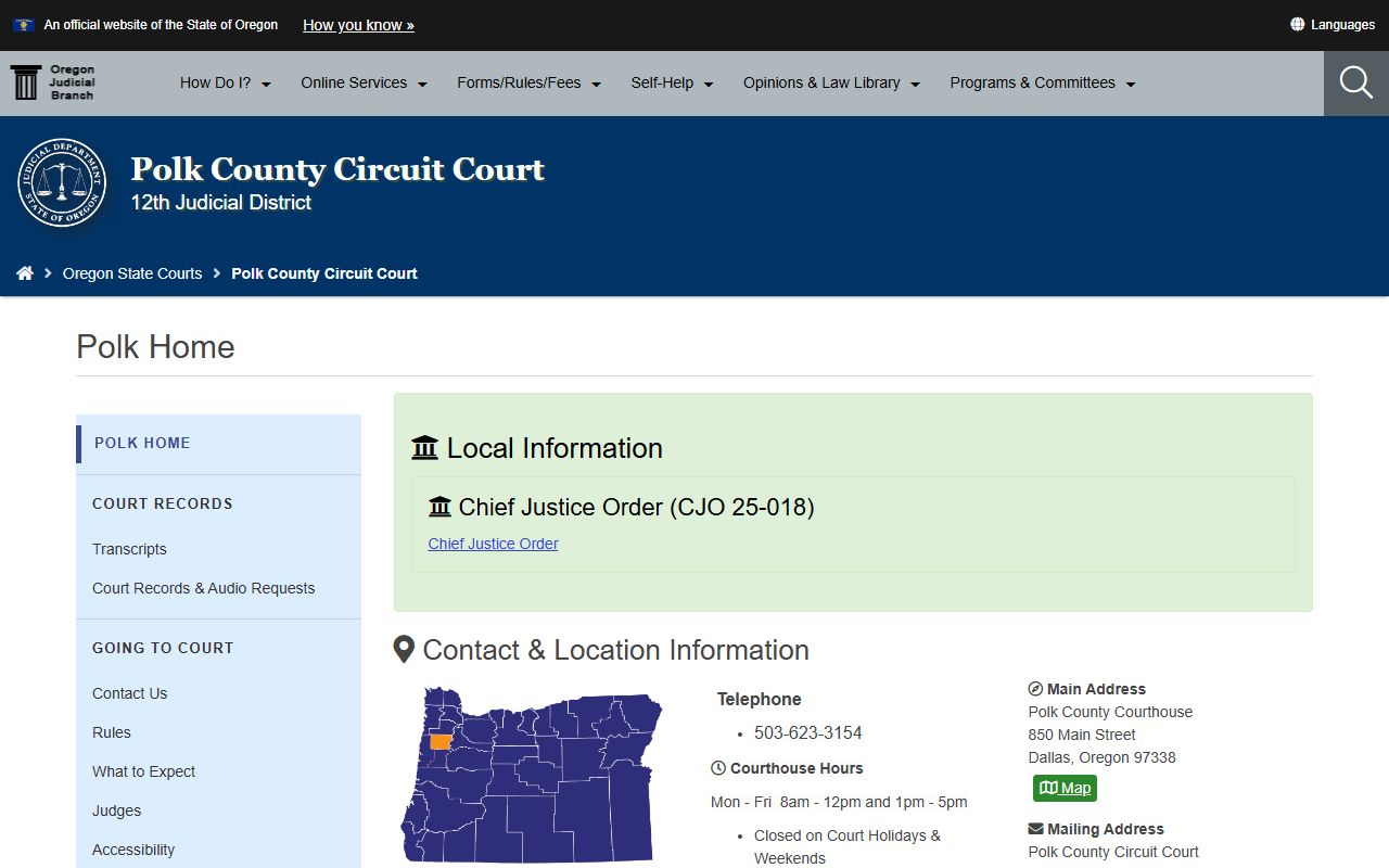 Polk County Circuit Court for public records