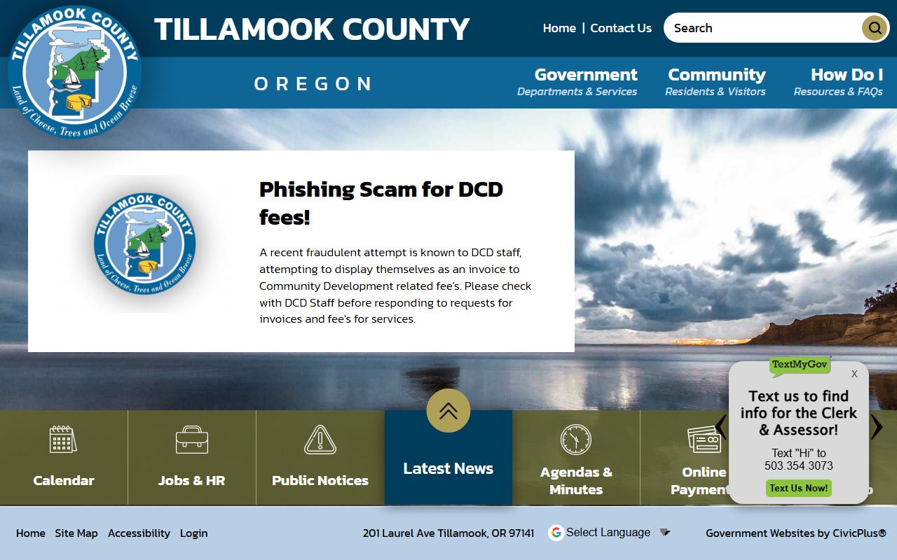 Tillamook County Sheriff office for public records