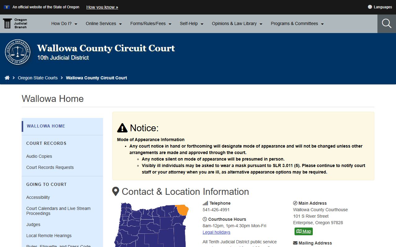 Wallowa County Circuit Court public records access
