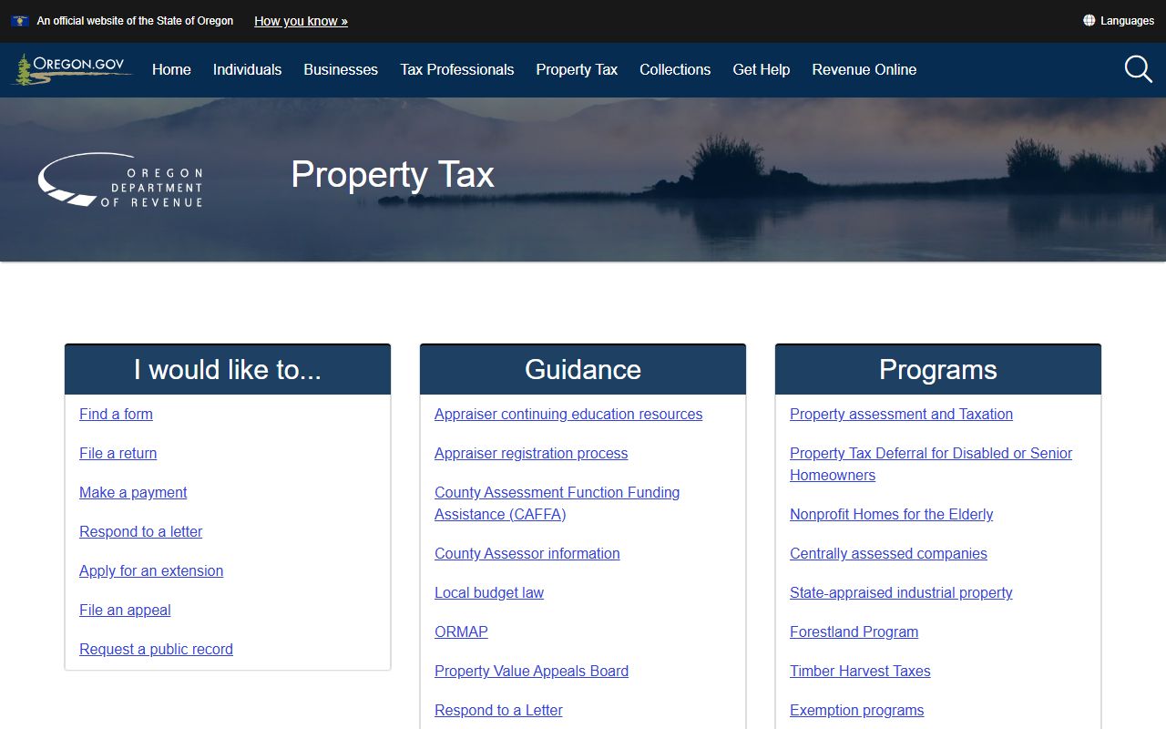 Oregon property tax records and assessment information