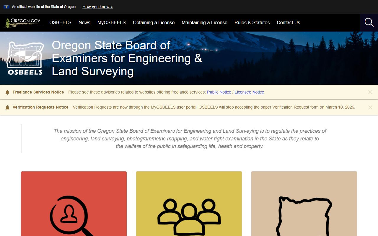 Oregon state board of examiners public records